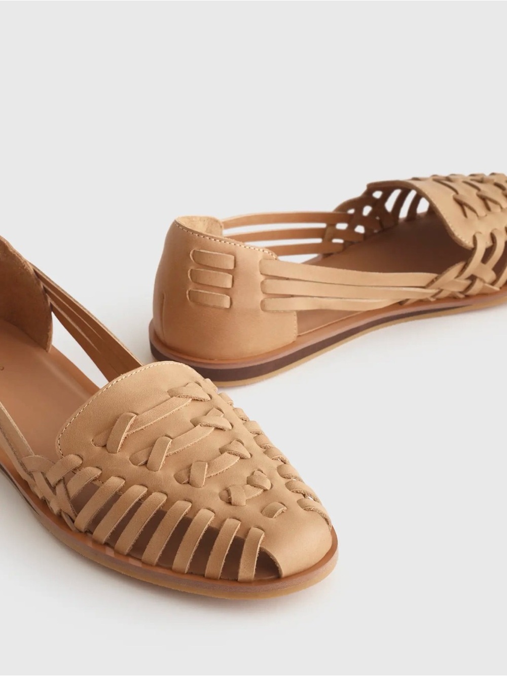 Like New Quince 100% Leather Huarache Flats